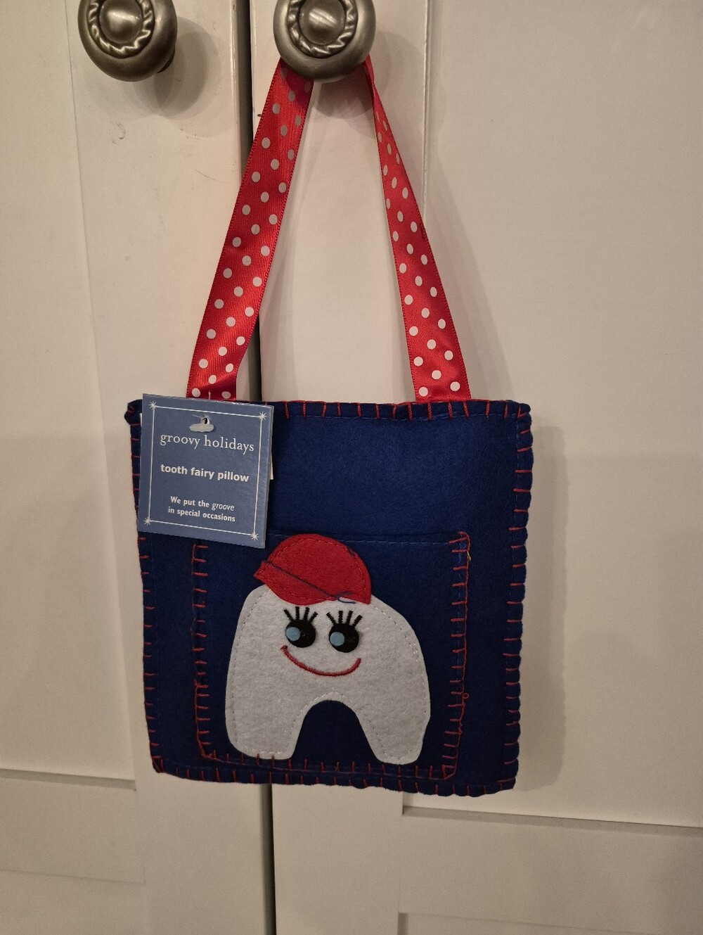NWT Tooth Fairy Pillow Bag with Baseball Theme